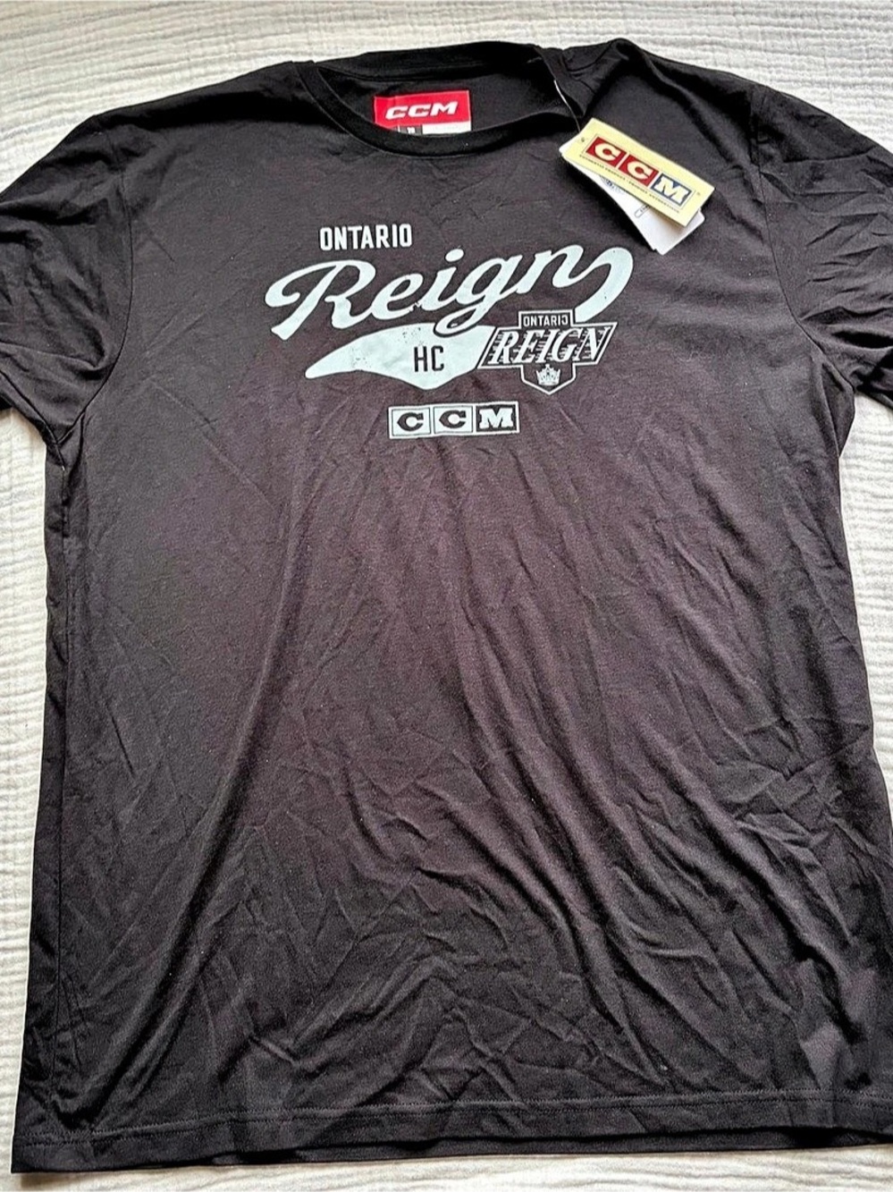 CCM Ontario Reign CCM T-Shirt Graphic Tee Black & White XL